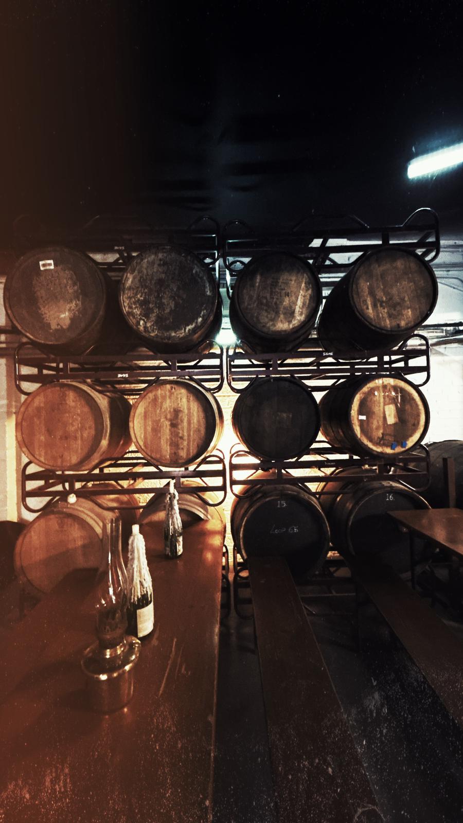Vintage brewing barrels