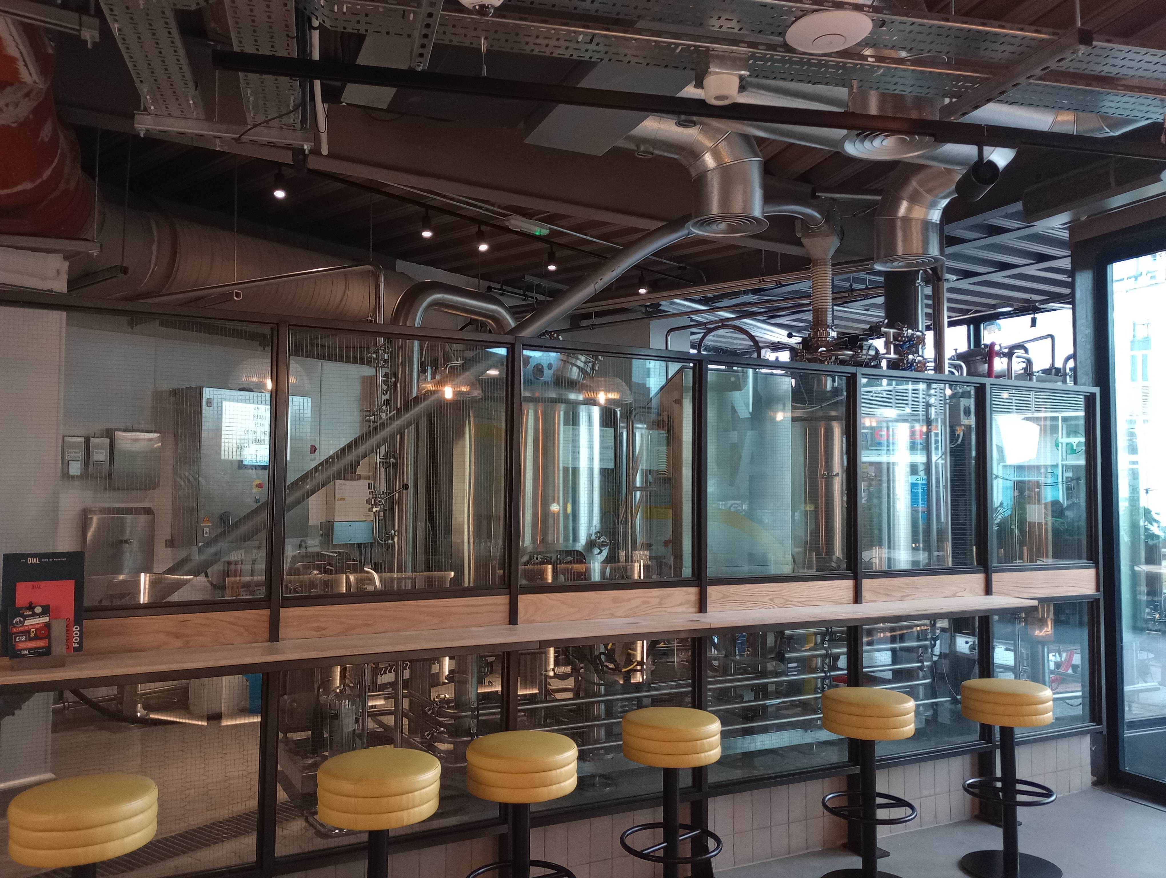 Meantime brewery at the Dial Bar, north Greenwich.