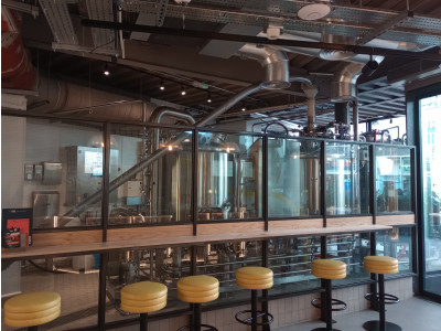 Meantime brewery at the Dial Bar, north Greenwich.