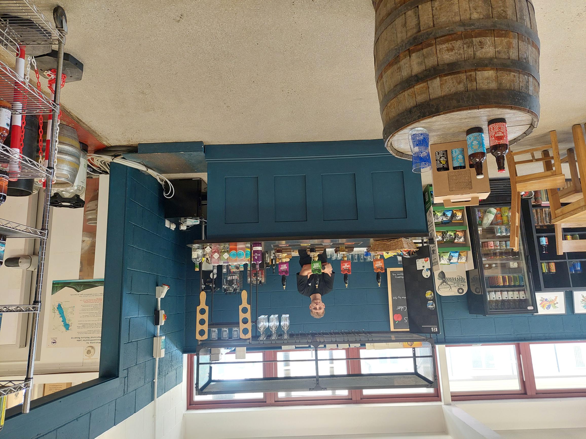 Brew Station Bar with Henry ready to serve