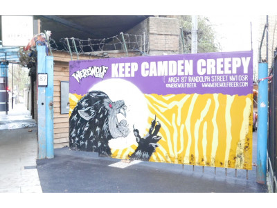 Banner outside the brewery