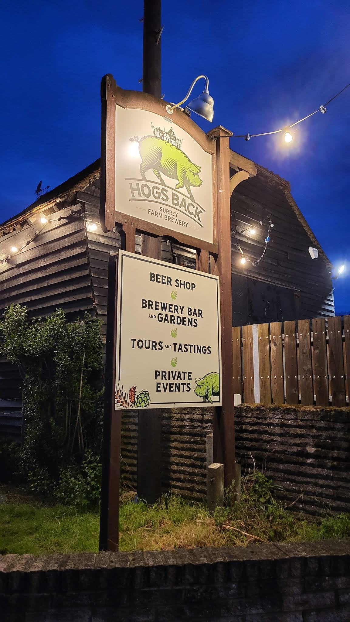 Hogs Back Brewery Sign