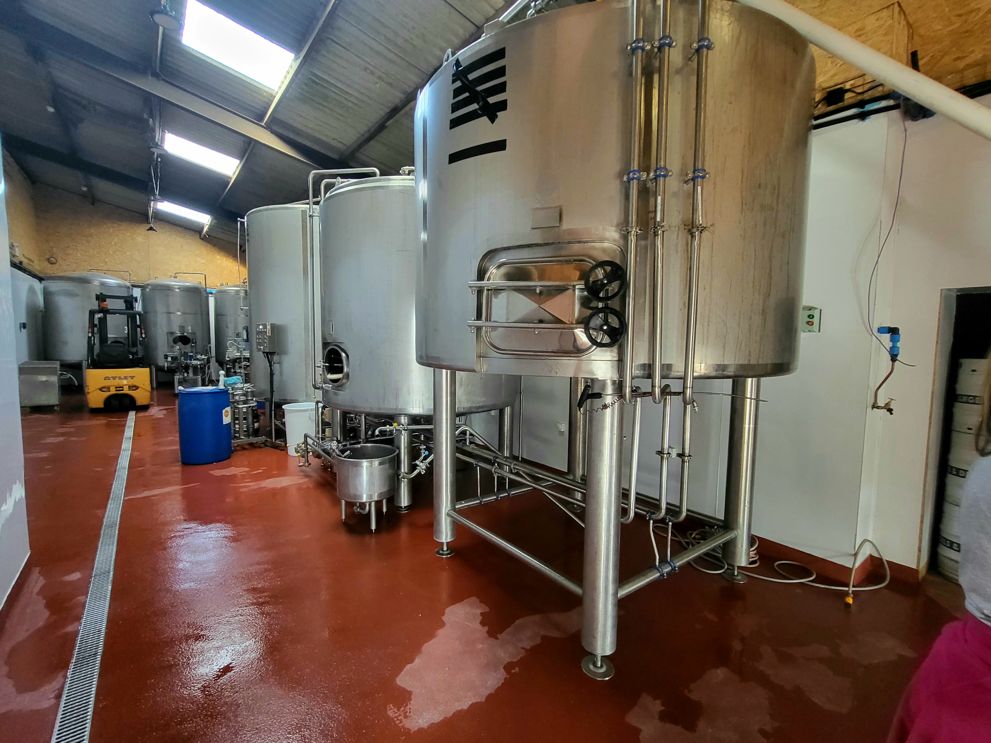 Rear half of brewery mash tun  and boilers.