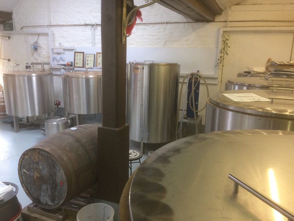 Inside brewery