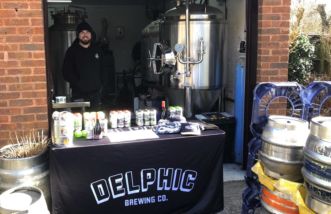Tom selling ales at the brewery