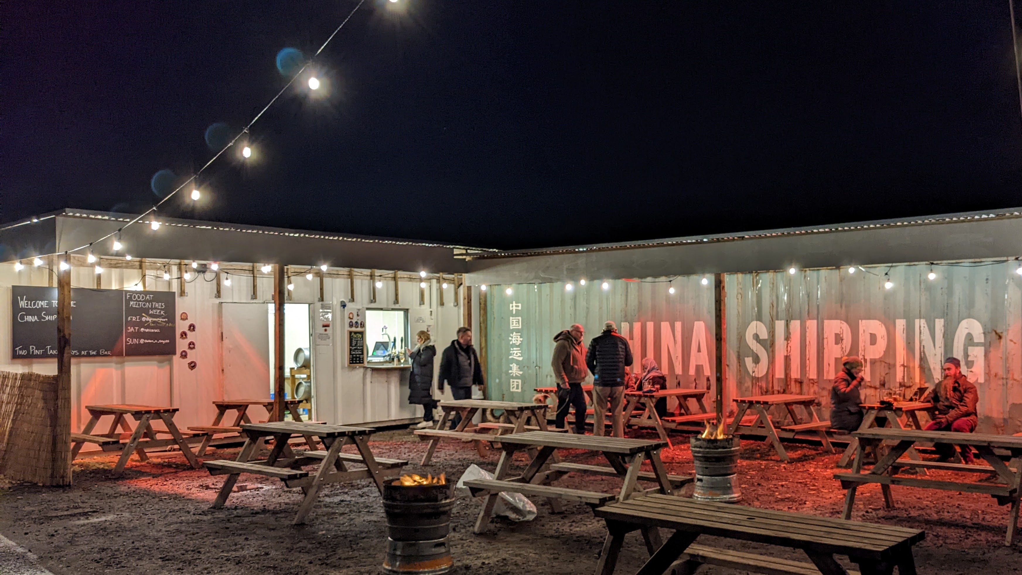 The outside tap room at the brewery
